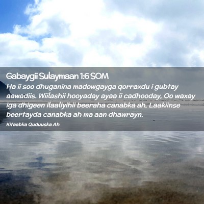 Picture 02 - Gabaygii Sulaymaan 1:6 SOM - Ha ii soo dhuganina madowgayga qorraxdu i gubtay - Bible Verse Picture