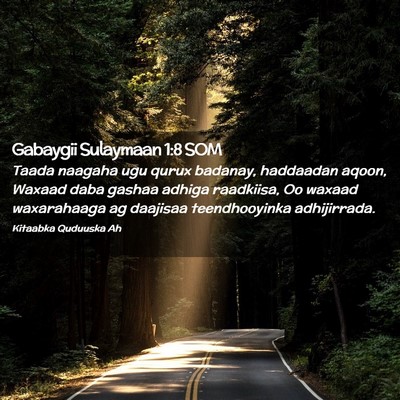Picture 02 - Gabaygii Sulaymaan 1:8 SOM - Taada naagaha ugu qurux badanay, haddaadan aqoon, - Bible Verse Picture