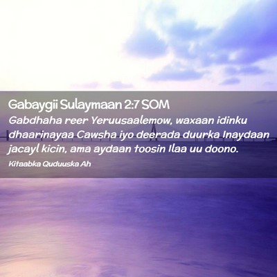 Picture 02 - Gabaygii Sulaymaan 2:7 SOM - Gabdhaha reer Yeruusaalemow, waxaan idinku - Bible Verse Picture