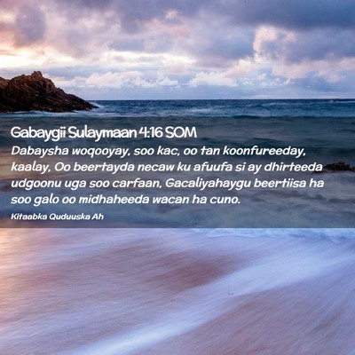 Picture 02 - Gabaygii Sulaymaan 4:16 SOM - Dabaysha woqooyay, soo kac, oo tan koonfureeday, - Bible Verse Picture