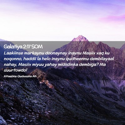 Picture 02 - Galatiya 2:17 SOM - Laakiinse markaynu doonaynay inaynu Masiix xaq ku - Bible Verse Picture