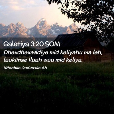 Picture 02 - Galatiya 3:20 SOM - Dhexdhexaadiye mid keliyahu ma leh, laakiinse - Bible Verse Picture
