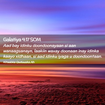 Picture 02 - Galatiya 4:17 SOM - Aad bay idinku doondoonayaan si aan wanaagsanayn, - Bible Verse Picture