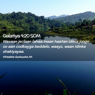 Picture 02 - Galatiya 4:20 SOM - Waxaan jeclaan lahaa inaan haatan idinla joogo oo - Bible Verse Picture