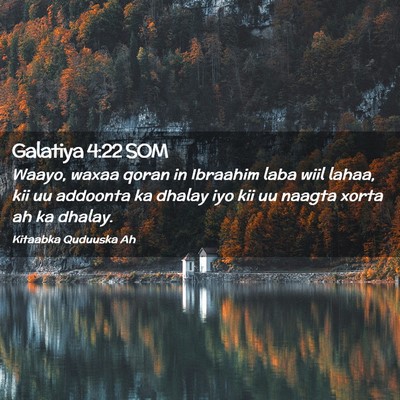 Picture 02 - Galatiya 4:22 SOM - Waayo, waxaa qoran in Ibraahim laba wiil lahaa, - Bible Verse Picture