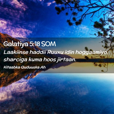 Picture 02 - Galatiya 5:18 SOM - Laakiinse haddii Ruuxu idin hoggaamiyo, sharciga - Bible Verse Picture