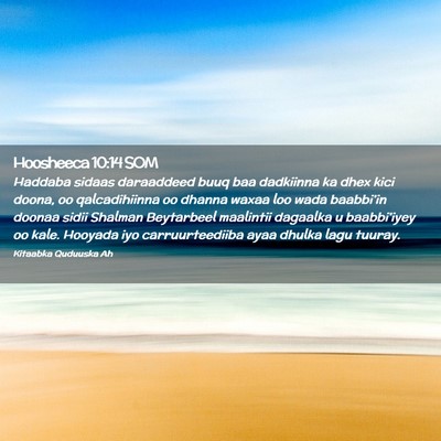 Picture 02 - Hoosheeca 10:14 SOM - Haddaba sidaas daraaddeed buuq baa dadkiinna ka - Bible Verse Picture