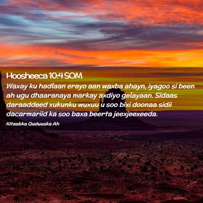 Picture 02 - Hoosheeca 10:4 SOM - Waxay ku hadlaan erayo aan waxba ahayn, iyagoo si - Bible Verse Picture