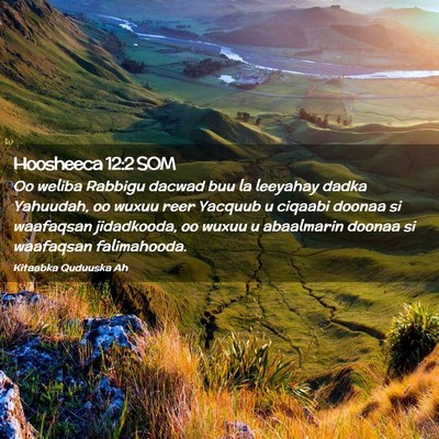 Picture 02 - Hoosheeca 12:2 SOM - Oo weliba Rabbigu dacwad buu la leeyahay dadka - Bible Verse Picture