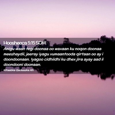 Picture 02 - Hoosheeca 5:15 SOM - Anigu waan tegi doonaa oo waxaan ku noqon doonaa - Bible Verse Picture