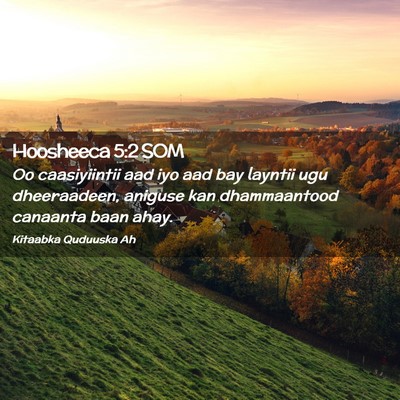 Picture 02 - Hoosheeca 5:2 SOM - Oo caasiyiintii aad iyo aad bay layntii ugu - Bible Verse Picture