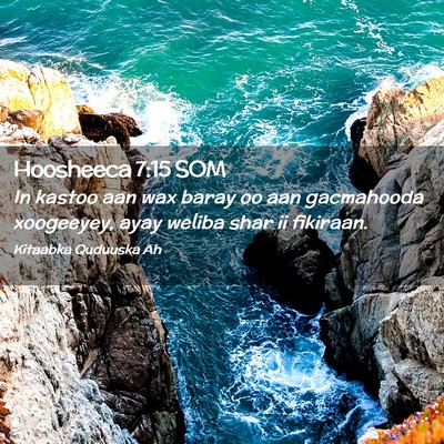 Picture 02 - Hoosheeca 7:15 SOM - In kastoo aan wax baray oo aan gacmahooda - Bible Verse Picture