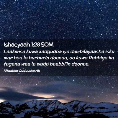 Picture 02 - Ishacyaah 1:28 SOM - Laakiinse kuwa xadgudba iyo dembilayaasha isku - Bible Verse Picture