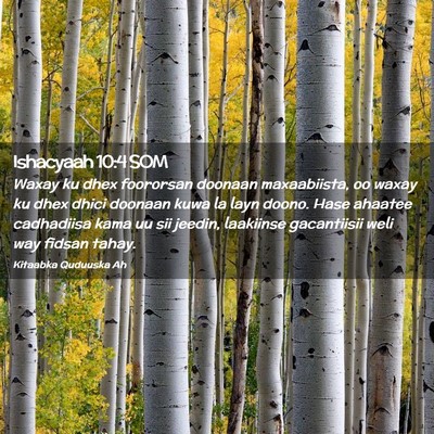 Picture 02 - Ishacyaah 10:4 SOM - Waxay ku dhex foororsan doonaan maxaabiista, oo - Bible Verse Picture