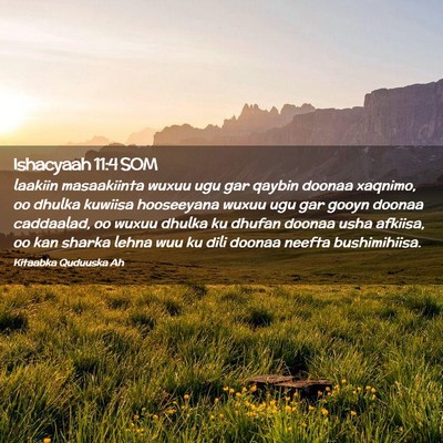 Picture 02 - Ishacyaah 11:4 SOM - laakiin masaakiinta wuxuu ugu gar qaybin doonaa - Bible Verse Picture
