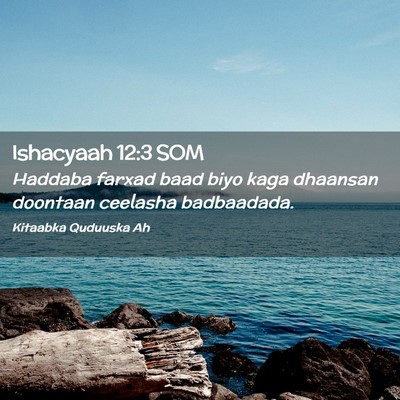 Picture 02 - Ishacyaah 12:3 SOM - Haddaba farxad baad biyo kaga dhaansan doontaan - Bible Verse Picture