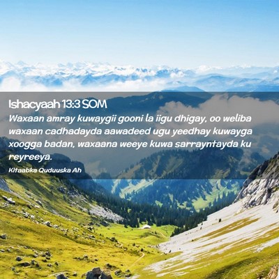 Picture 02 - Ishacyaah 13:3 SOM - Waxaan amray kuwaygii gooni la iigu dhigay, oo - Bible Verse Picture