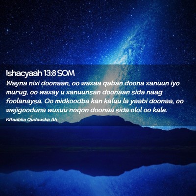 Picture 02 - Ishacyaah 13:8 SOM - Wayna nixi doonaan, oo waxaa qaban doona xanuun - Bible Verse Picture