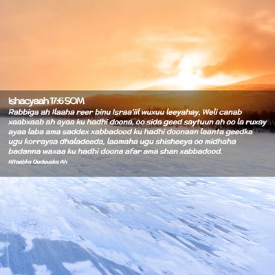 Picture 02 - Ishacyaah 17:6 SOM - Rabbiga ah Ilaaha reer binu Israa'iil wuxuu - Bible Verse Picture