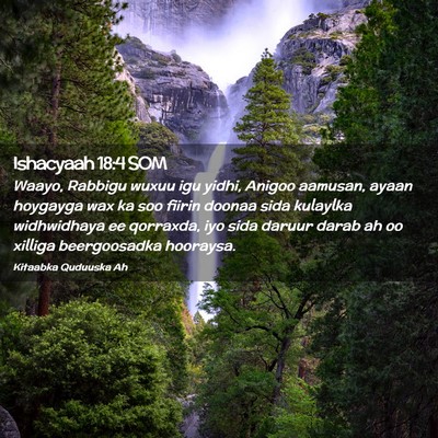 Picture 02 - Ishacyaah 18:4 SOM - Waayo, Rabbigu wuxuu igu yidhi, Anigoo aamusan, - Bible Verse Picture