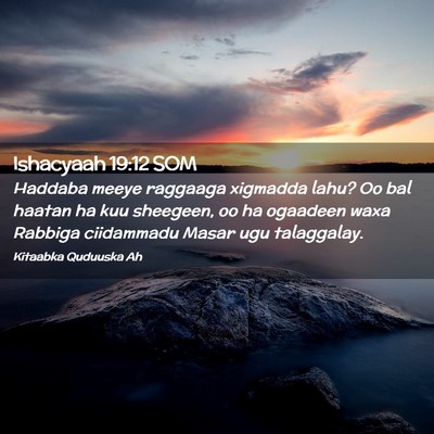 Picture 02 - Ishacyaah 19:12 SOM - Haddaba meeye raggaaga xigmadda lahu? Oo bal - Bible Verse Picture