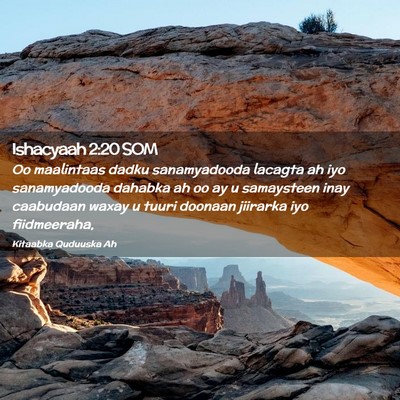 Picture 02 - Ishacyaah 2:20 SOM - Oo maalintaas dadku sanamyadooda lacagta ah iyo - Bible Verse Picture