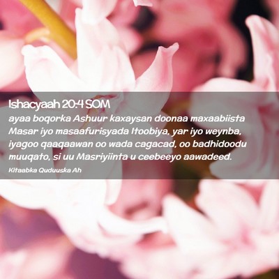 Picture 02 - Ishacyaah 20:4 SOM - ayaa boqorka Ashuur kaxaysan doonaa maxaabiista - Bible Verse Picture