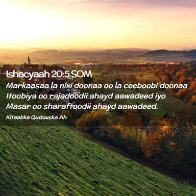 Picture 02 - Ishacyaah 20:5 SOM - Markaasaa la nixi doonaa oo la ceeboobi doonaa - Bible Verse Picture