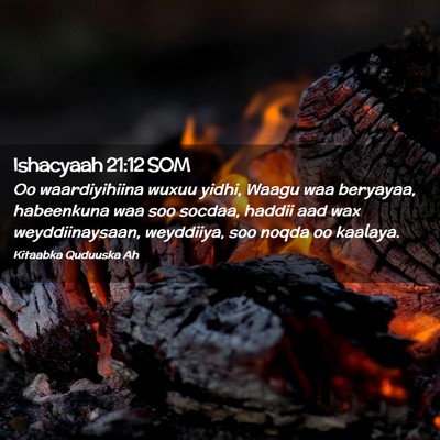 Picture 02 - Ishacyaah 21:12 SOM - Oo waardiyihiina wuxuu yidhi, Waagu waa beryayaa, - Bible Verse Picture