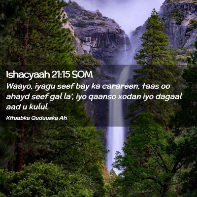 Picture 02 - Ishacyaah 21:15 SOM - Waayo, iyagu seef bay ka carareen, taas oo ahayd - Bible Verse Picture