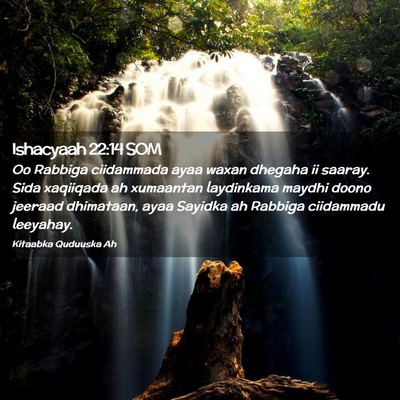 Picture 02 - Ishacyaah 22:14 SOM - Oo Rabbiga ciidammada ayaa waxan dhegaha ii - Bible Verse Picture