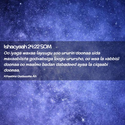 Picture 02 - Ishacyaah 24:22 SOM - Oo iyaga waxaa laysugu soo ururin doonaa sida - Bible Verse Picture