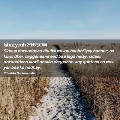Picture 02 - Ishacyaah 24:6 SOM - Sidaas daraaddeed dhulkii waxaa baabbi'iyey - Bible Verse Picture