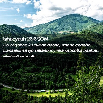 Picture 02 - Ishacyaah 26:6 SOM - Oo cagahaa ku tuman doona, waana cagaha - Bible Verse Picture