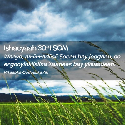 Picture 02 - Ishacyaah 30:4 SOM - Waayo, amiirradiisii Socan bay joogaan, oo - Bible Verse Picture