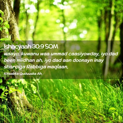 Picture 02 - Ishacyaah 30:9 SOM - waayo, kuwanu waa ummad caasiyowday, iyo dad been - Bible Verse Picture