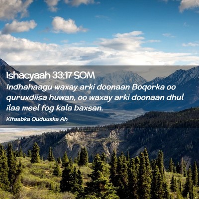 Picture 02 - Ishacyaah 33:17 SOM - Indhahaagu waxay arki doonaan Boqorka oo - Bible Verse Picture