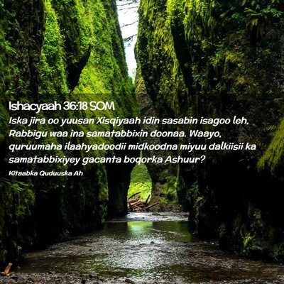 Picture 02 - Ishacyaah 36:18 SOM - Iska jira oo yuusan Xisqiyaah idin sasabin isagoo - Bible Verse Picture