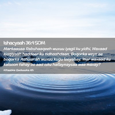 Picture 02 - Ishacyaah 36:4 SOM - Markaasaa Rabshaaqeeh wuxuu iyagii ku yidhi, - Bible Verse Picture