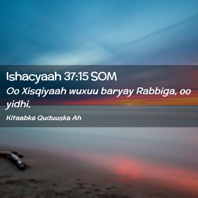 Picture 02 - Ishacyaah 37:15 SOM - Oo Xisqiyaah wuxuu baryay Rabbiga, oo - Bible Verse Picture