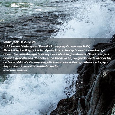 Picture 02 - Ishacyaah 37:24 SOM - Addoommadaada ayaad Sayidka ku cayday Oo waxaad - Bible Verse Picture