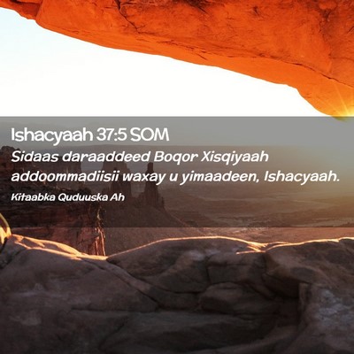 Picture 02 - Ishacyaah 37:5 SOM - Sidaas daraaddeed Boqor Xisqiyaah addoommadiisii - Bible Verse Picture