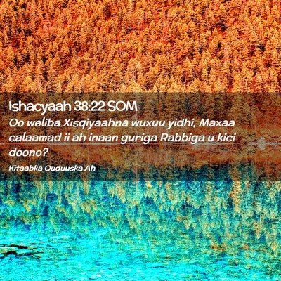 Picture 02 - Ishacyaah 38:22 SOM - Oo weliba Xisqiyaahna wuxuu yidhi, Maxaa calaamad - Bible Verse Picture
