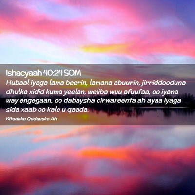 Picture 02 - Ishacyaah 40:24 SOM - Hubaal iyaga lama beerin, lamana abuurin, - Bible Verse Picture