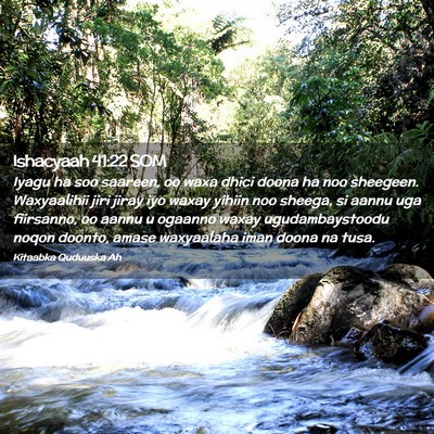 Picture 02 - Ishacyaah 41:22 SOM - Iyagu ha soo saareen, oo waxa dhici doona ha noo - Bible Verse Picture