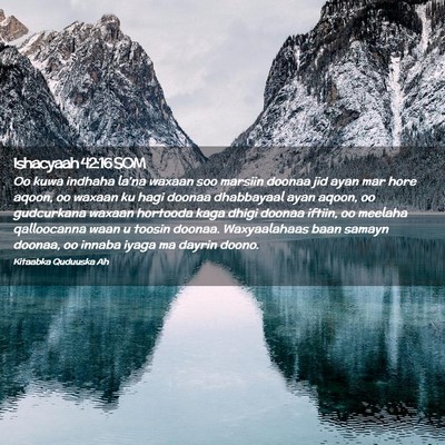 Picture 02 - Ishacyaah 42:16 SOM - Oo kuwa indhaha la'na waxaan soo marsiin doonaa - Bible Verse Picture