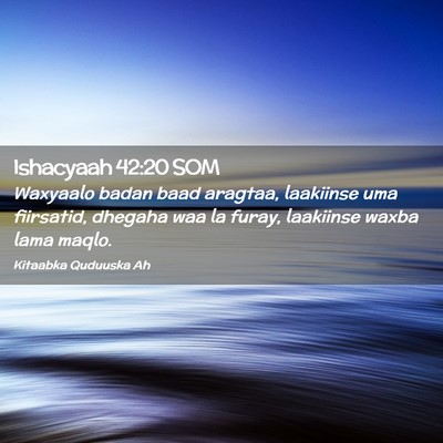 Picture 02 - Ishacyaah 42:20 SOM - Waxyaalo badan baad aragtaa, laakiinse uma - Bible Verse Picture