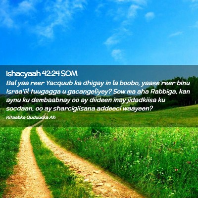 Picture 02 - Ishacyaah 42:24 SOM - Bal yaa reer Yacquub ka dhigay in la boobo, yaase - Bible Verse Picture
