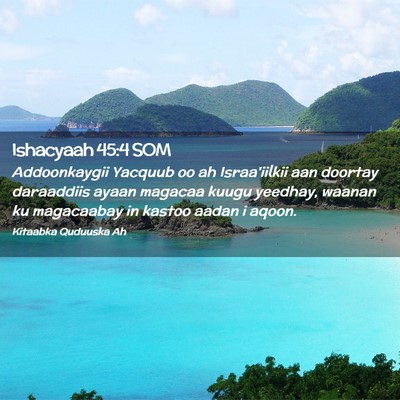 Picture 02 - Ishacyaah 45:4 SOM - Addoonkaygii Yacquub oo ah Israa'iilkii aan - Bible Verse Picture