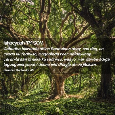 Picture 02 - Ishacyaah 47:1 SOM - Gabadha bikradda ah ee Baabuloon ahay, soo deg, - Bible Verse Picture
